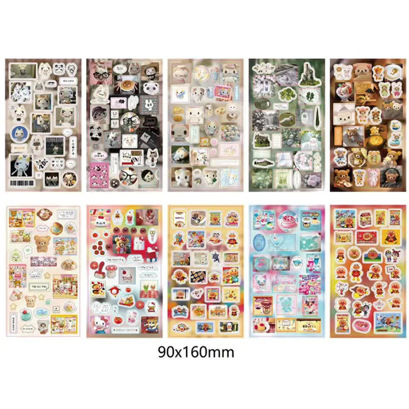 6pcs/10pcs Set Y2K Random Cute Glitter Laser Sticker
