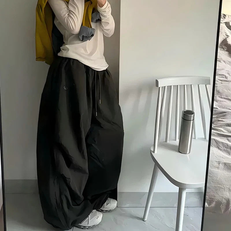 Oversized Black Sweatpants Y2K Harajuku Baggy Joggers Streetwear Wide Leg Pants Korean Casual Trousers New