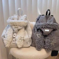 Cute Rabbit Ear Plush Backpack
