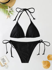 2Pc/Set Swimsuit Bikinis Set Triangle Swimwear String Beachwear Thong One Piece Suits Brazilian Biquini