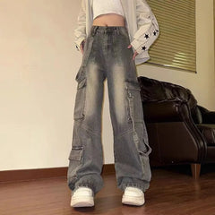 American Vintage Washed Multi-Pocket Cargo Jeans