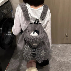 Cute Rabbit Ear Plush Backpack