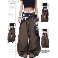 Goblin Core Long Trousers Gyaru Parachute Pants Y2K Japanese Harajuku Baggy Grunge 2000s Abi Hip-pop Cyber Punk