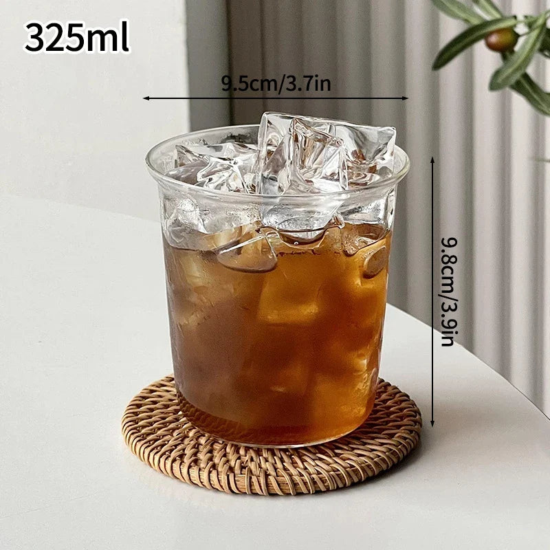 Glass Drinkware Cold Coffee Cups Latte Coffee Glass Iced Juice Milk Water Bottle