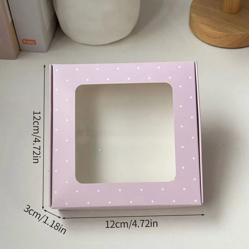 1/3/5/10pcs Packaging Boxes With Bowknot DIY Candy Cookies Gift Window Boxes Handmade Soap Wrapping Supplies Wedding Decor