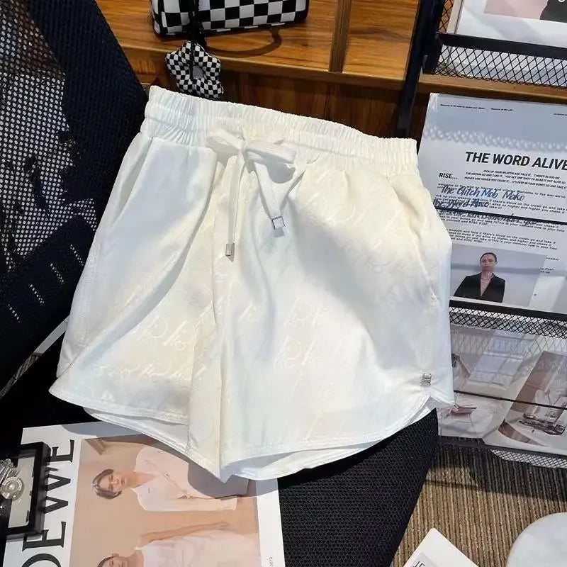 Elastic Waist Five-Quarter Length Shorts Casual Loose Slimming Sporty Versatile Long Pants