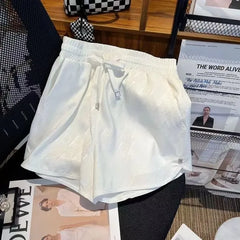Elastic Waist Five-Quarter Length Shorts Casual Loose Slimming Sporty Versatile Long Pants