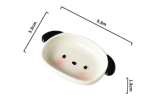 1pc/2pcs Ceramic bread plate, small dog shaped plate, cute mini fruit plate, dessert plate