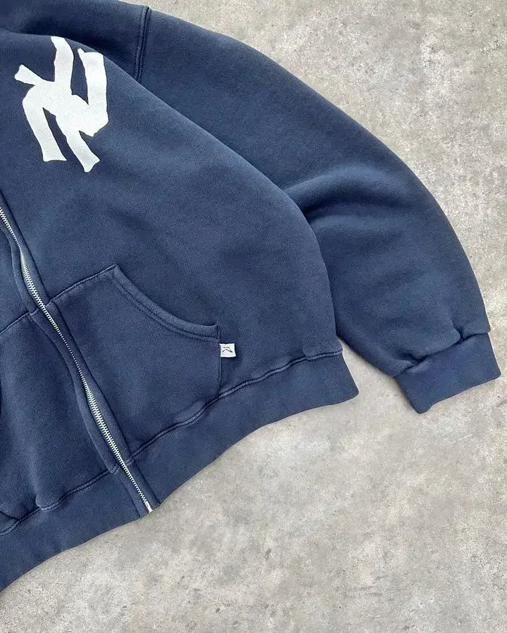 Y2K Harajuku Letter Pattern Printed Hooded Sweatshirt Hip Hood Casual Loose
