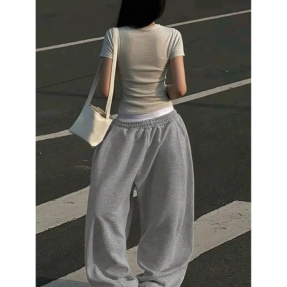 Loose Casual Pants Street Style Retro Trendyable Long Trousers Comfortable Polyester Fiber