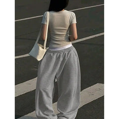 Loose Casual Pants Street Style Retro Trendyable Long Trousers Comfortable Polyester Fiber