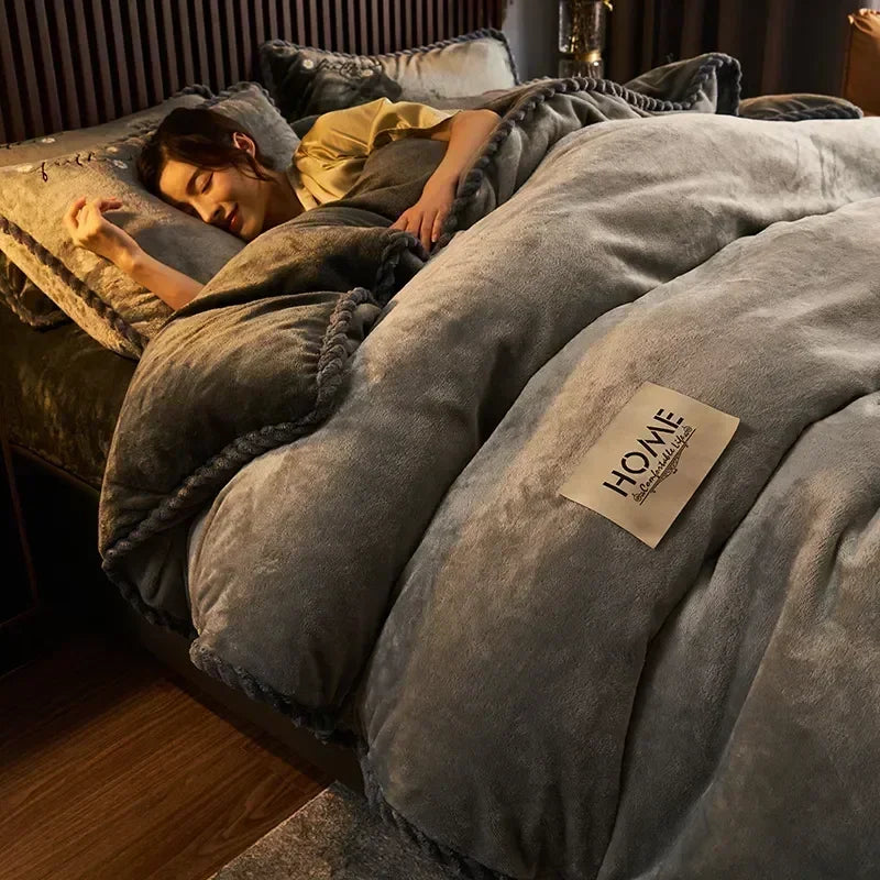 Plush Couple Bed Duvet Cover Bedspreads