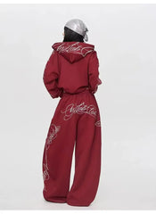 Gothic Letter Embroidery Hip Hop Clothing Oversized Streetwear Y2K American Loose Jogger Casual Sweatpants