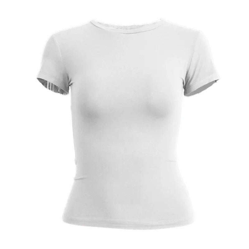 Clothing Short Sleeve T-shirt Slim Fit Tops O-Neck Knitted Sheath Tee Shirt Street Wear Sex Sporty Y2K New2410