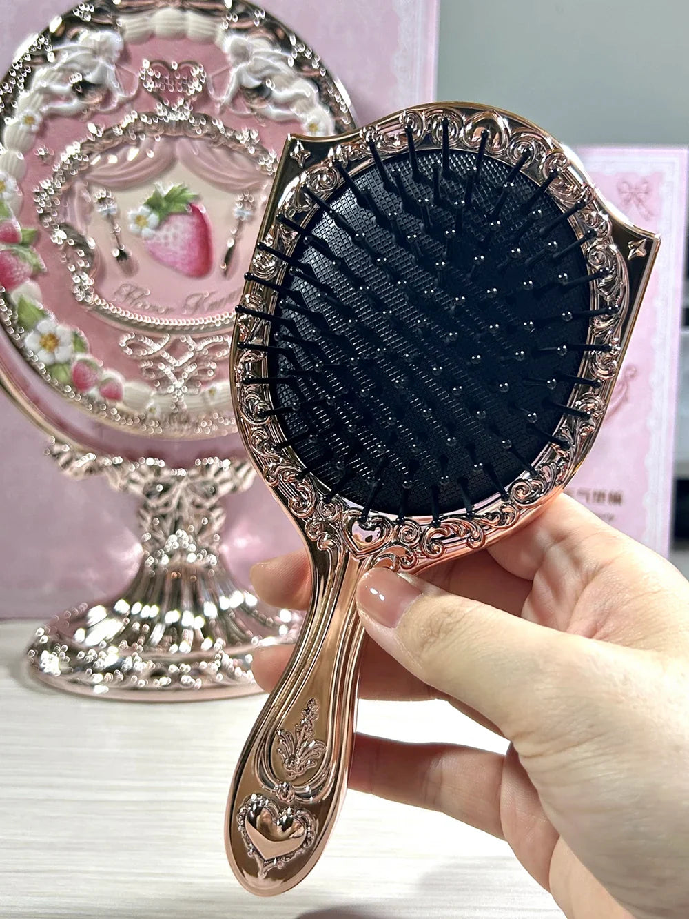 Flower Knows 9th Anniversary Limited Edition Luxury Vanity Mirror with Paddle Hair Brush