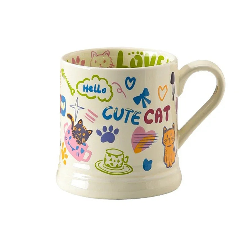 Childhood Graffiti Butterfly Cream Ceramic Mug