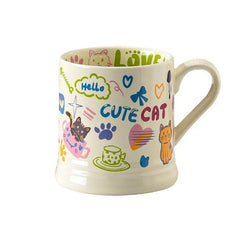 Childhood Graffiti Butterfly Cream Ceramic Mug