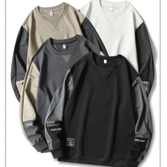 Male Patchwork Loose O-Neck Hip Hop Hoodies