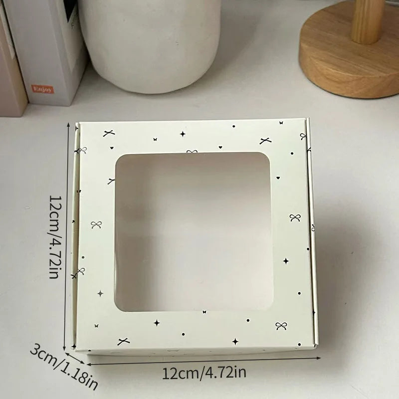 1/3/5/10pcs Packaging Boxes With Bowknot DIY Candy Cookies Gift Window Boxes Handmade Soap Wrapping Supplies Wedding Decor