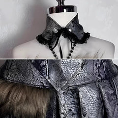 Gothic Retro Fur Trim Corset Design Suit Y2k Slim Lolita Elegant 2 Piece Sets Korea Style Chic Outfits