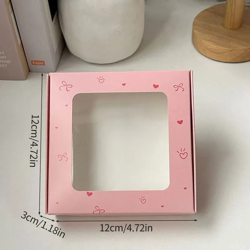 1/3/5/10pcs Packaging Boxes With Bowknot DIY Candy Cookies Gift Window Boxes Handmade Soap Wrapping Supplies Wedding Decor
