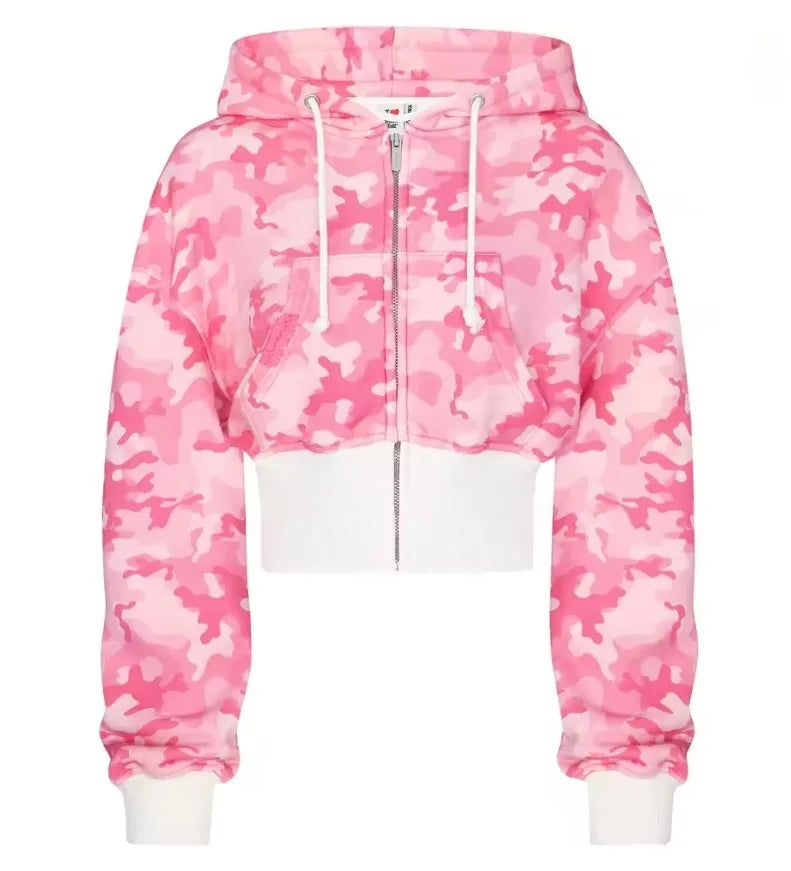 Y2K Vintage Oversized Cherry Blossom Embroidered Hooded Jackets Pink Zipper Coat Harajuku Hip Hop Graphic Streetwear