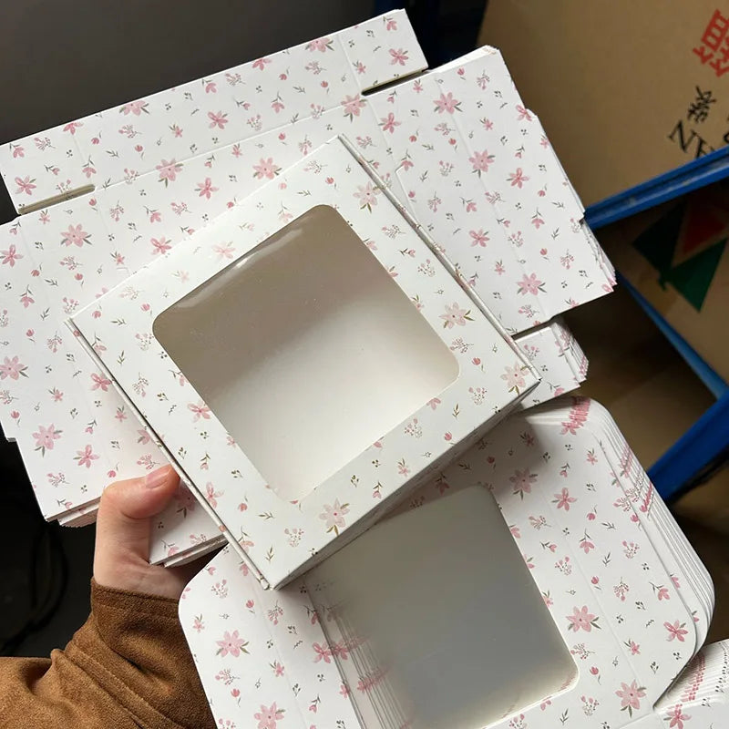 1/3/5/10pcs Packaging Boxes With Bowknot DIY Candy Cookies Gift Window Boxes Handmade Soap Wrapping Supplies Wedding Decor