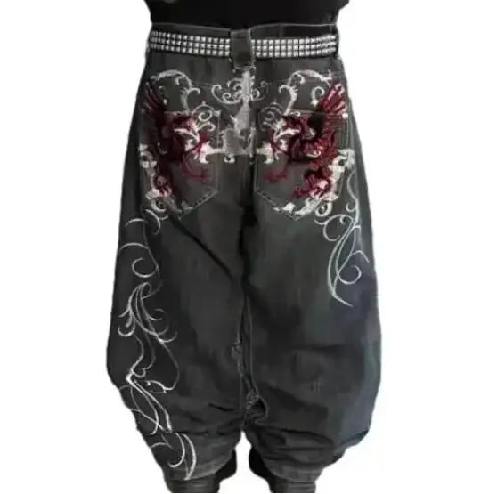 American retro jeans loose casual Y2K high street retro hip-hop clown couple wide leg pants