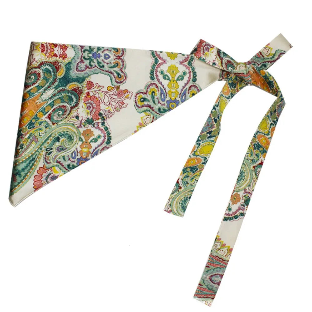 Chinese Style Ethnic Triangular Waistband Embroidered Printing Tassel Floral Triangular Belt Jeans Decor Clothing Accessories
