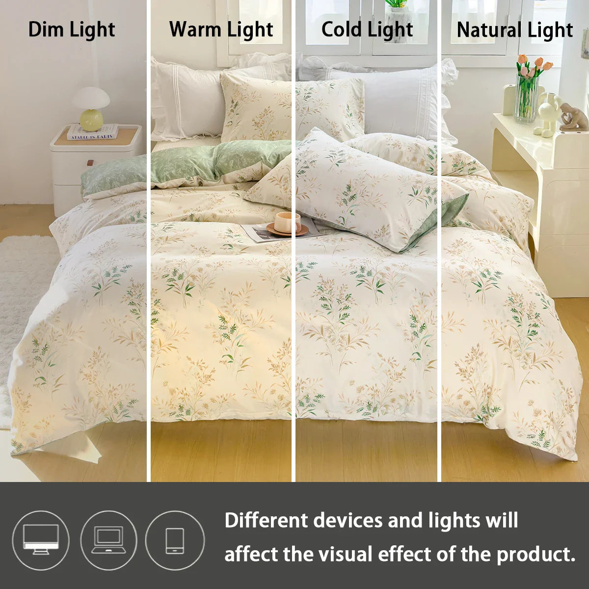 3pcs Elegant Floral Tea Art Print Duvet Cover Set