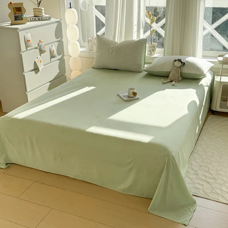 Pure Cotton Home Textile Striped Bedding Set Simple Soft Duvet Cover Sheet Pillowcase Ins Style Bed Linens Queen King Size