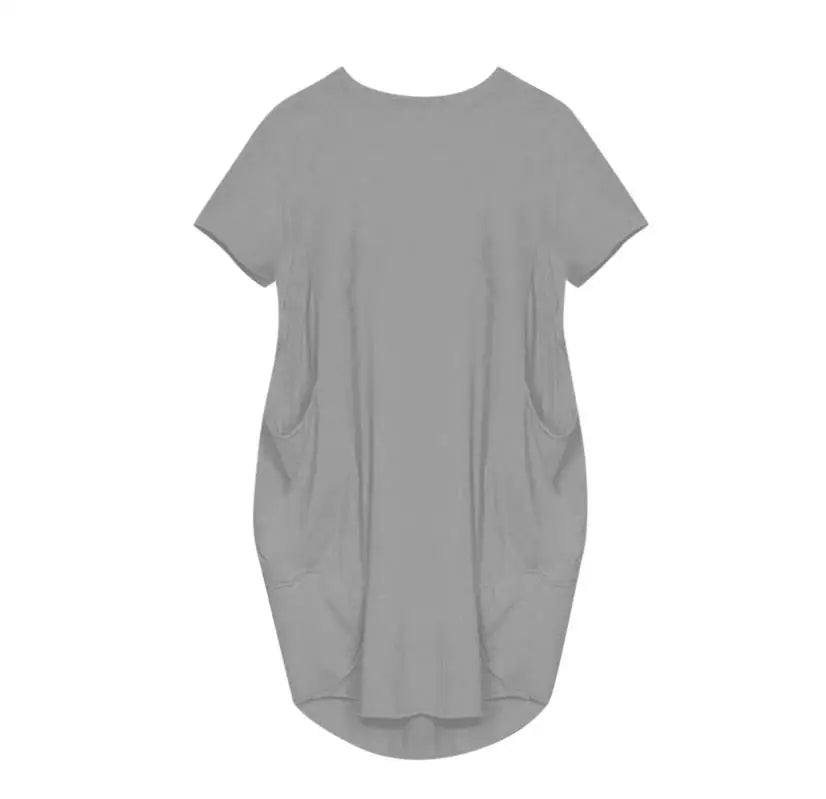 Plus Size Short Sleeve O-Neck Loose Casual Dresses