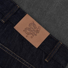 Raw baggy jeans Y2K retro art font embroidery black jeans Harajuku hip hop unisex woven washed patchwork wide leg pants
