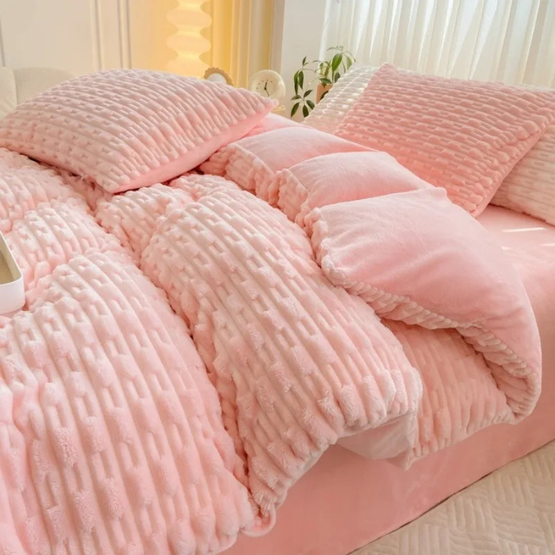 Rabbit Velvet Milk Single Product Quilt Cover Thickened Warm Solid Duvet Bedding