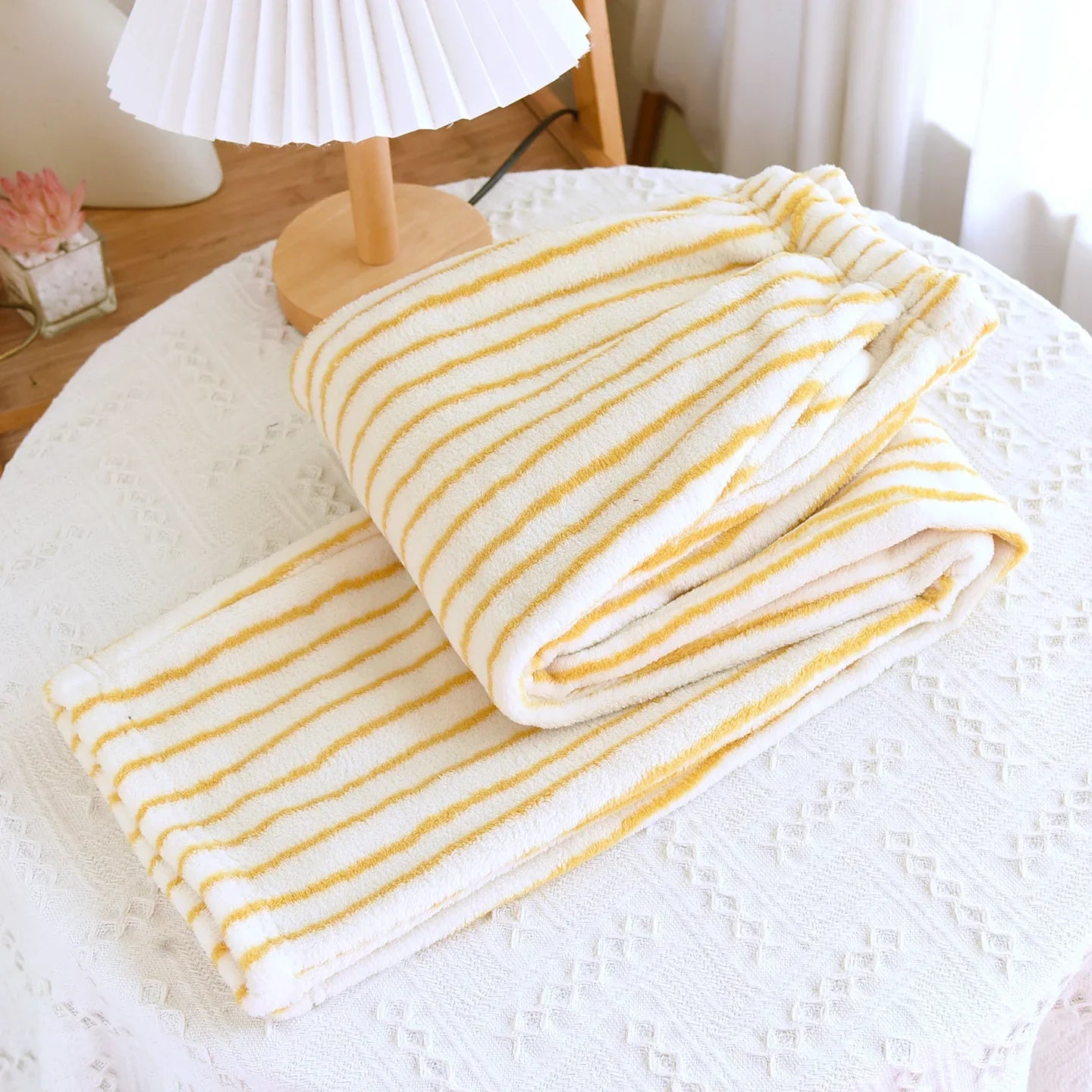 Robe Home Dress Thicken Flannel Bathrobe Kimono Gown Loose Print Stripe Sleepwear Coral Fleece Loungewear