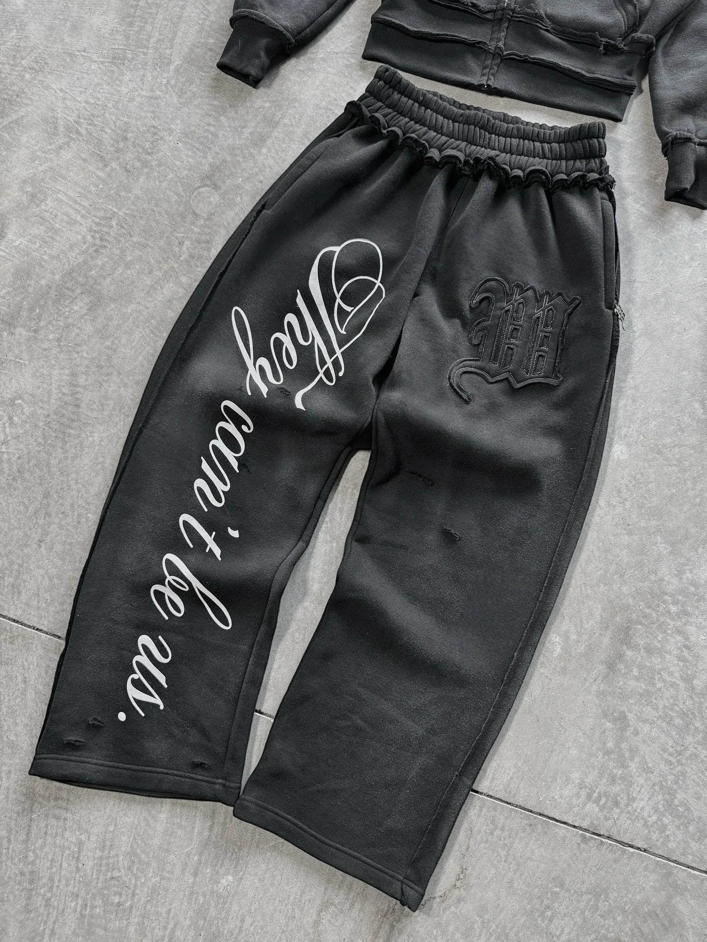 Y2K Harajuku Punk Gothic Loose Hooded Sweatshirt American Embroidered Patch Casual Double Hooded High Street Retro Sports Sui