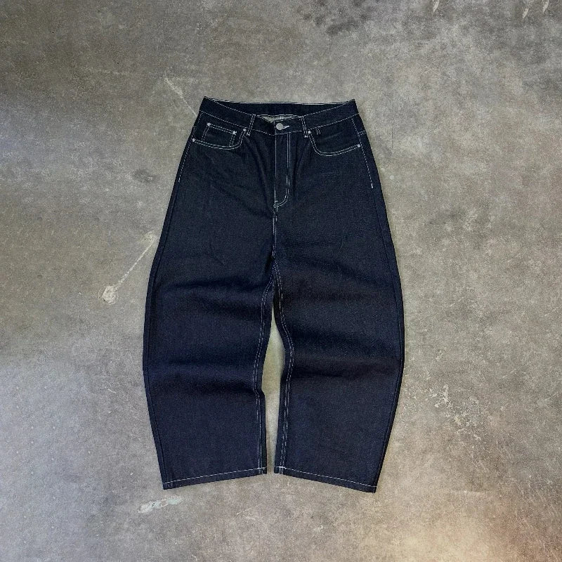 Hip-Hop Black Jeans Trendy Disc Embroidery