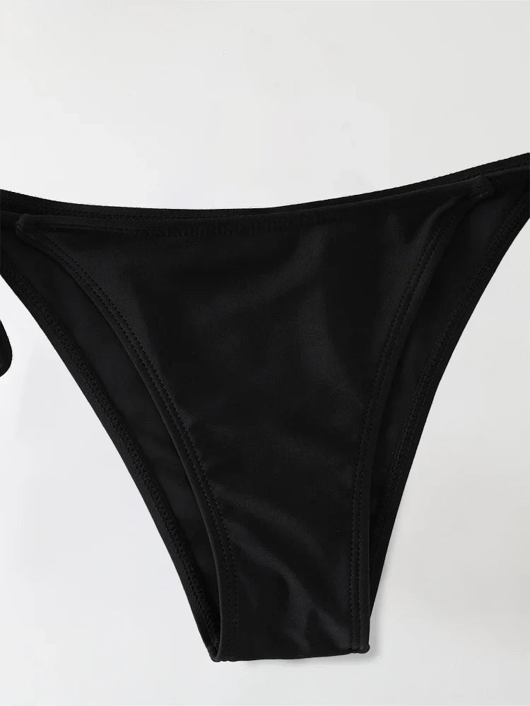 2Pc/Set Swimsuit Bikinis Set Triangle Swimwear String Beachwear Thong One Piece Suits Brazilian Biquini