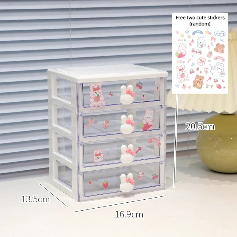 Desktop Storage Box Organizer Student Drawer Box Pen Holder Cute Office Childrens Hair Accessories Stationery Rack Organizer Box