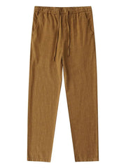 Casual Cotton Linen Chino Pants Wide Leg Lightweight Baggy Cotton Sweatpants Male Sport Jogger Straight Work Trousers