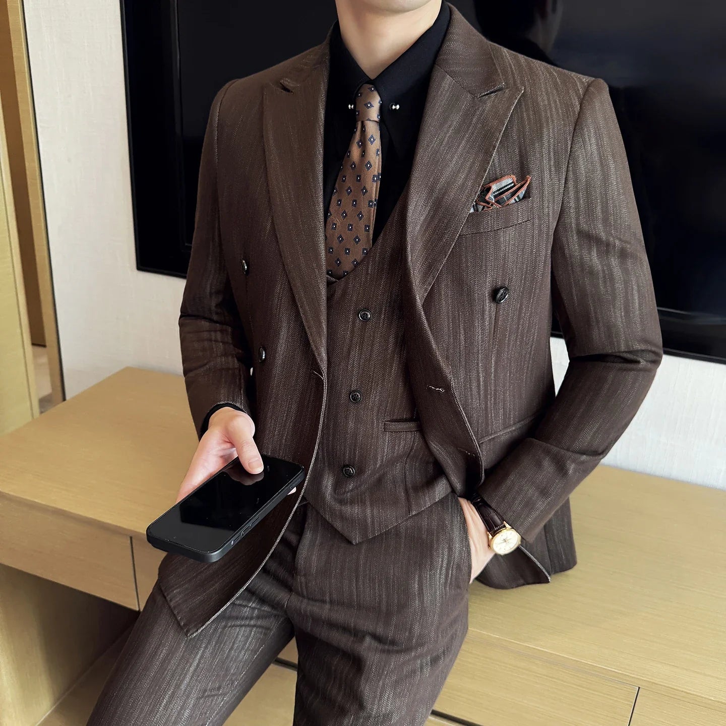 Business Clothing groom suit Wedding suit 3 Piece jacket vest pantsHigh-end business suit set dress