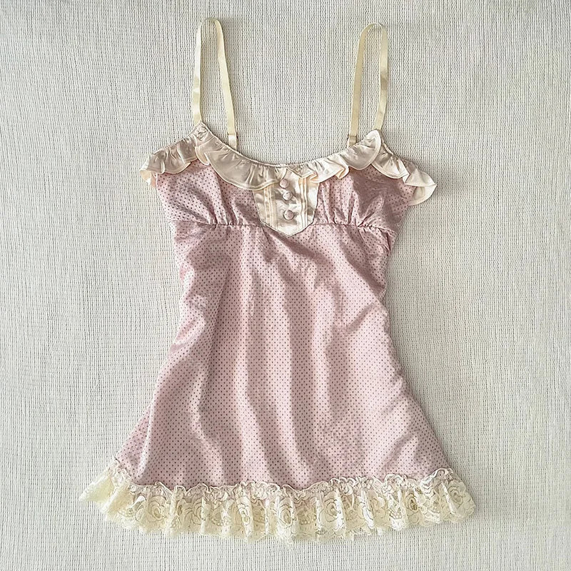 Retro Harajuku Kawaii Fairy Tale Camisole Tee Casual Slim Chic Print Sleeveless Crop Top Y2K Streetwea