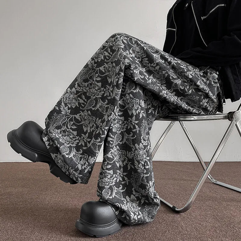 pants Pattern Baggy Casual Sweatpants Hip Hop gothic wide leg trousers streetwear trend