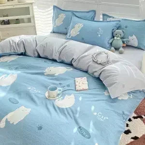 Pink Light Blue Checkered Striped Duvet Cover with Multiple Patterns 200X230cm Soft Duvet Cover Suitable