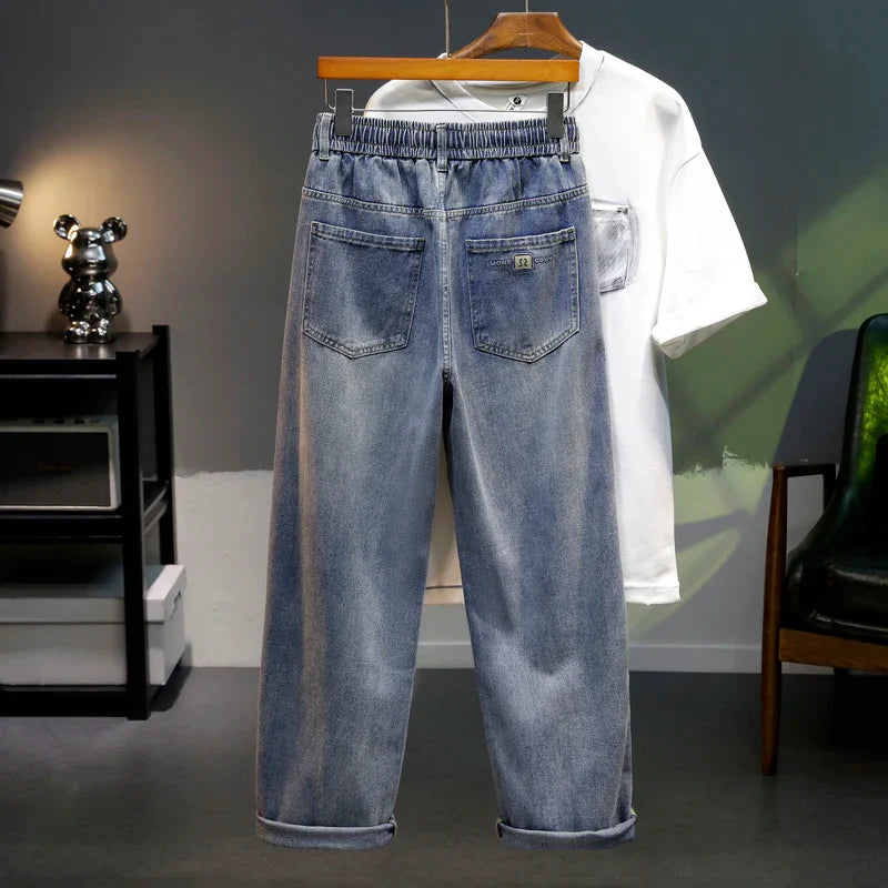 Loose Straight Leg Jeans Style Casual Comfortable Denim Trousersable Male