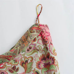 Slip Dress Patchwork Print Backless Dresses