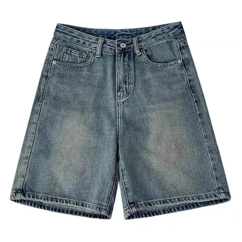 Casual Denim Shorts Wide Leg Short Jeans Knee Lenght Denim Pant High Waist Shorts Girls