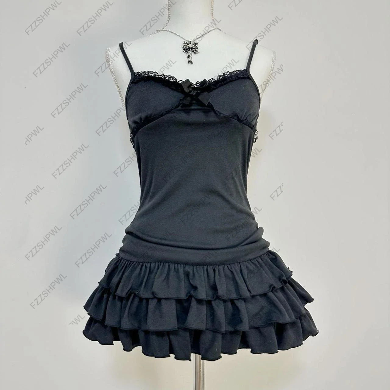 Y2k Harajuku Vintage Casual Skirts Sleeveless American Retro 90st Streetwear Aesthetics Korean Style Frocks
