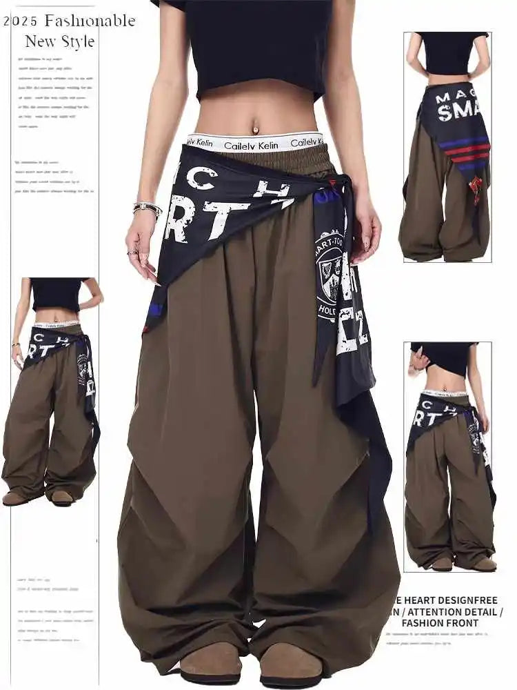 Goblin Core Long Trousers Gyaru Parachute Pants Y2K Japanese Harajuku Baggy Grunge 2000s Abi Hip-pop Cyber Punk