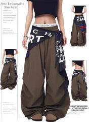 Goblin Core Long Trousers Gyaru Parachute Pants Y2K Japanese Harajuku Baggy Grunge 2000s Abi Hip-pop Cyber Punk